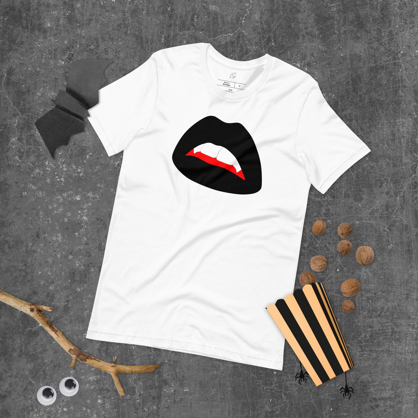 Unisex Tee: Black Vamp Lips
