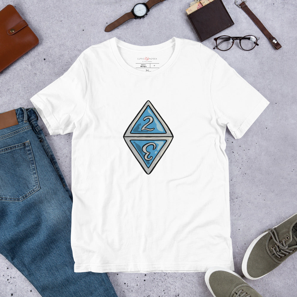Unisex Tee: Blue D8 Die