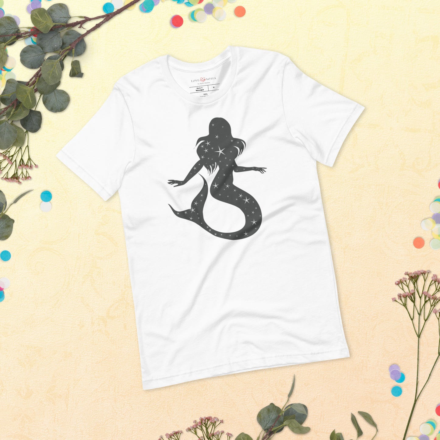 Unisex Tee: Gray Sparkle Mermaid