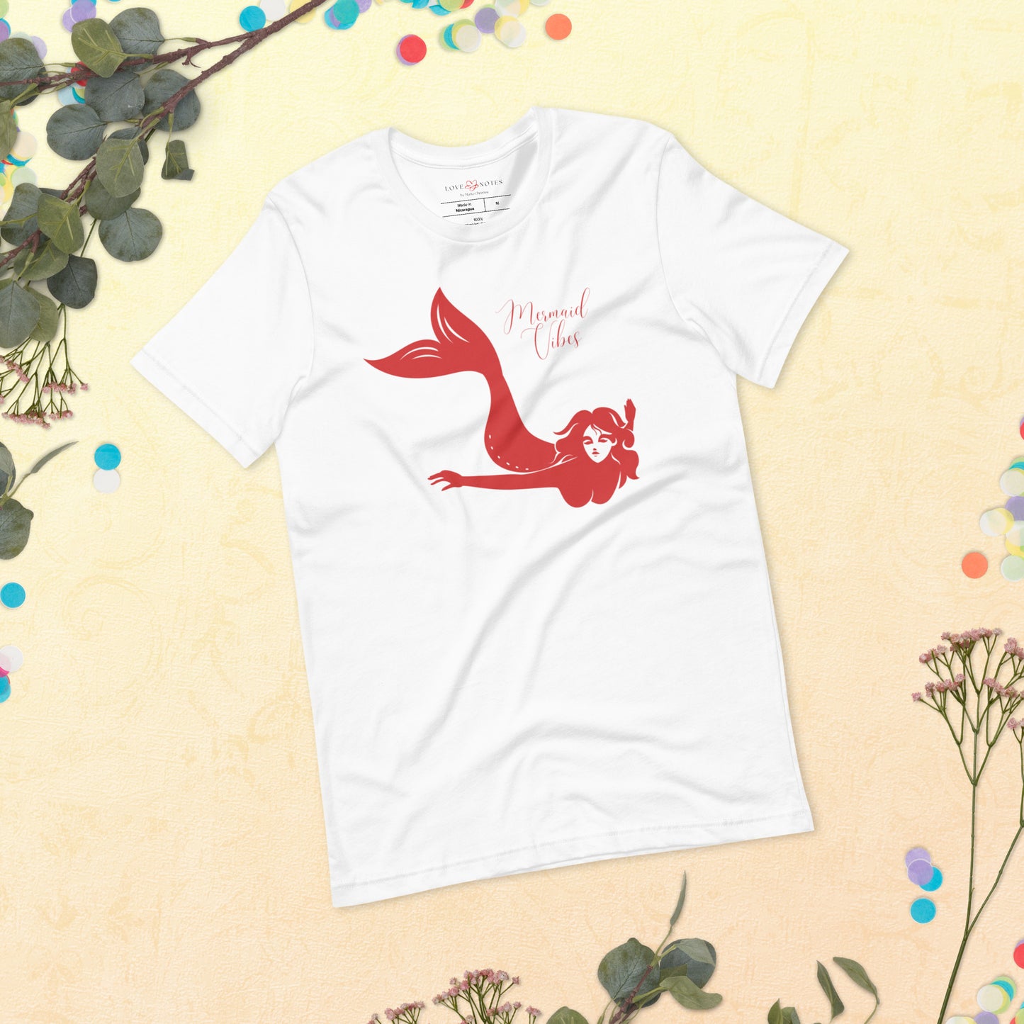 Unisex Tee: Mermaid Vibes (red)