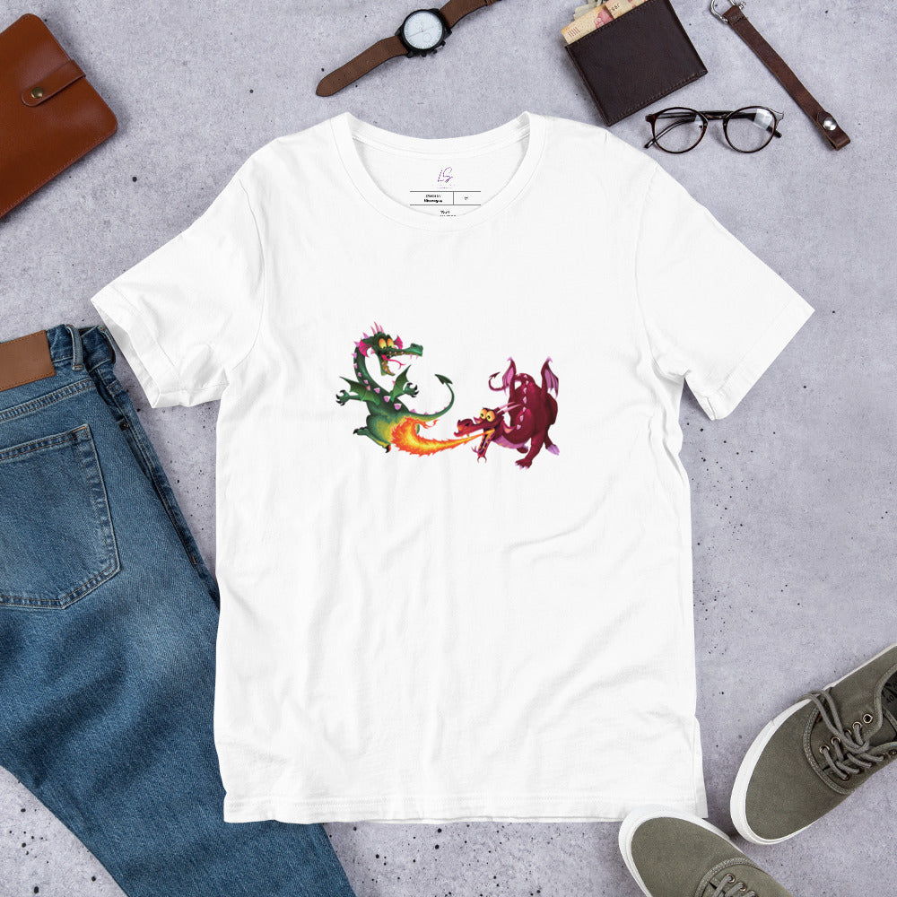 Unisex Tee: Dragon Fight (funny)