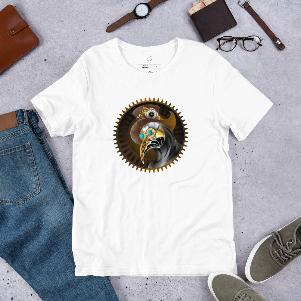 Unisex Tee: Steam Punk Plague Doctor with Top Hat