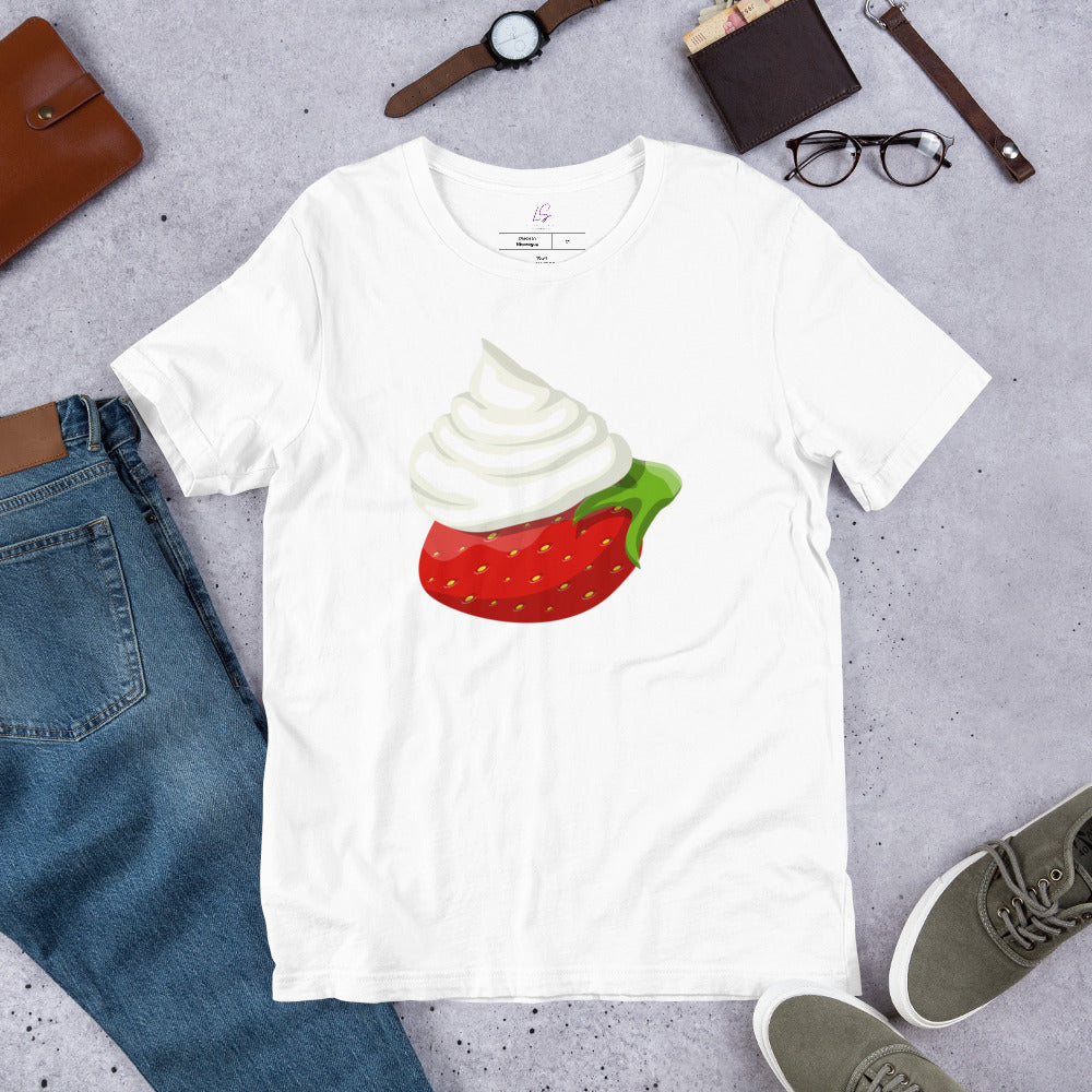 Unisex Tee: Strawberry & Whipped Cream