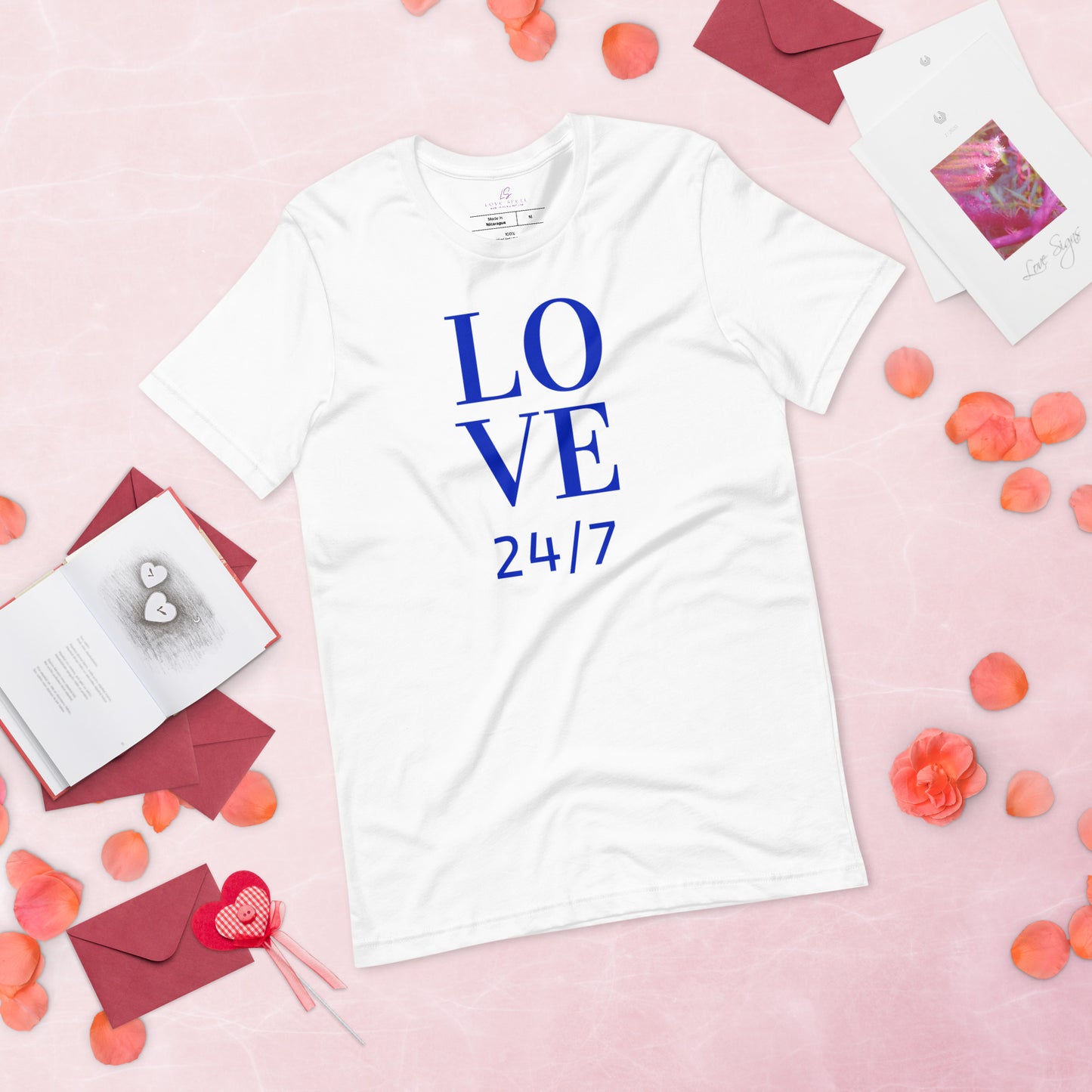 Unisex Tee Bella + Canvas 3001: Love 24/7 (blue text)