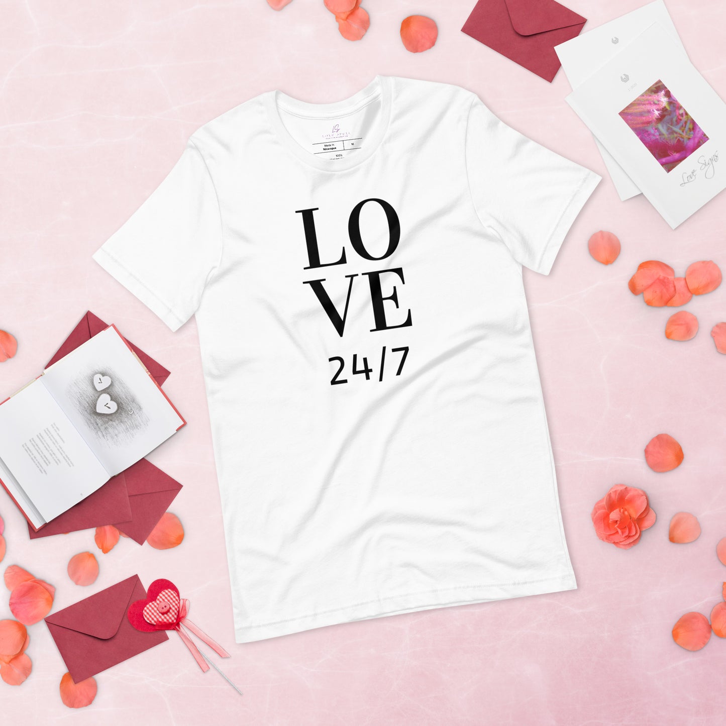 Unisex Tee Bella + Canvas 3001: Love 24/7 black text)