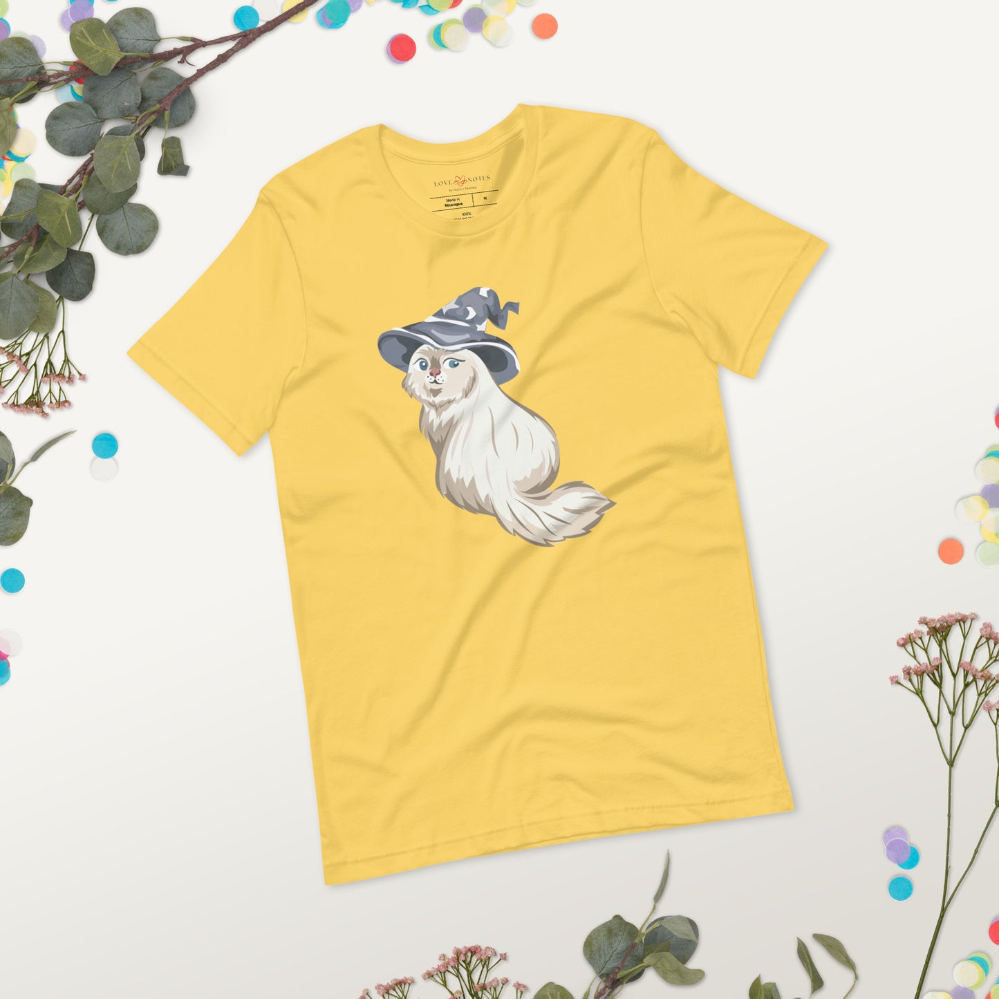 Unisex Tee Bella + Canvas 3001: Fluffy Witch Cat