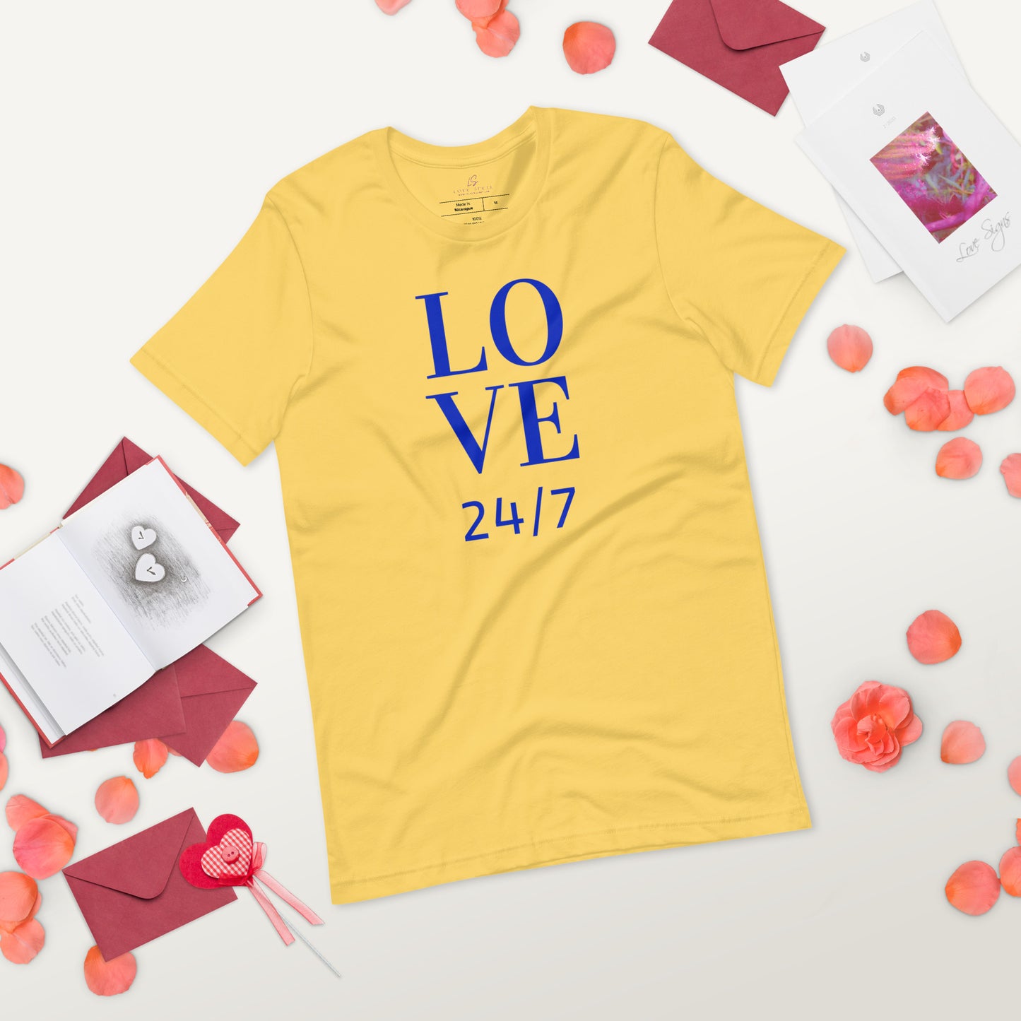 Unisex Tee Bella + Canvas 3001: Love 24/7 (blue text)