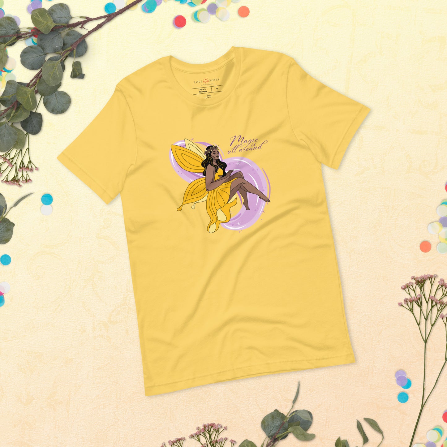 Unisex Tee: Yellow Fairy | Magic is All Around