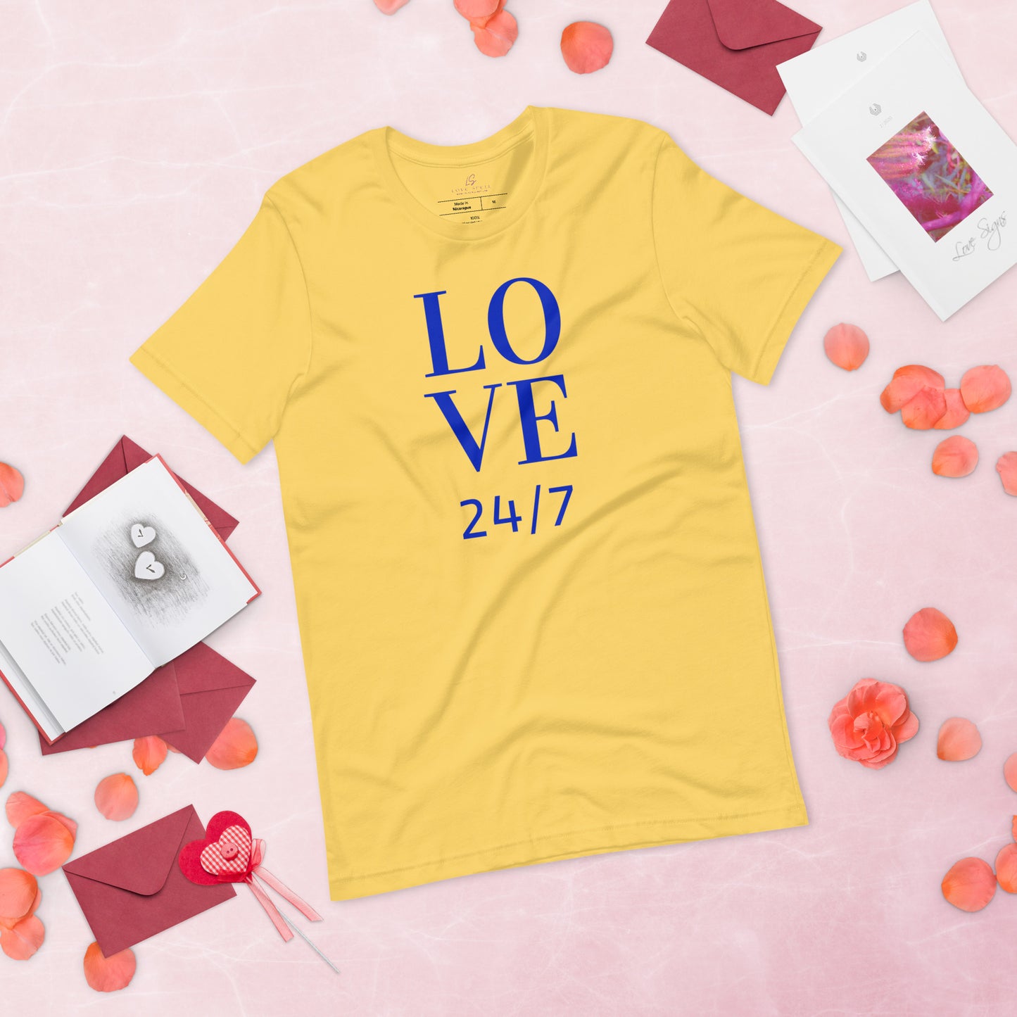 Unisex Tee Bella + Canvas 3001: Love 24/7 (blue text)