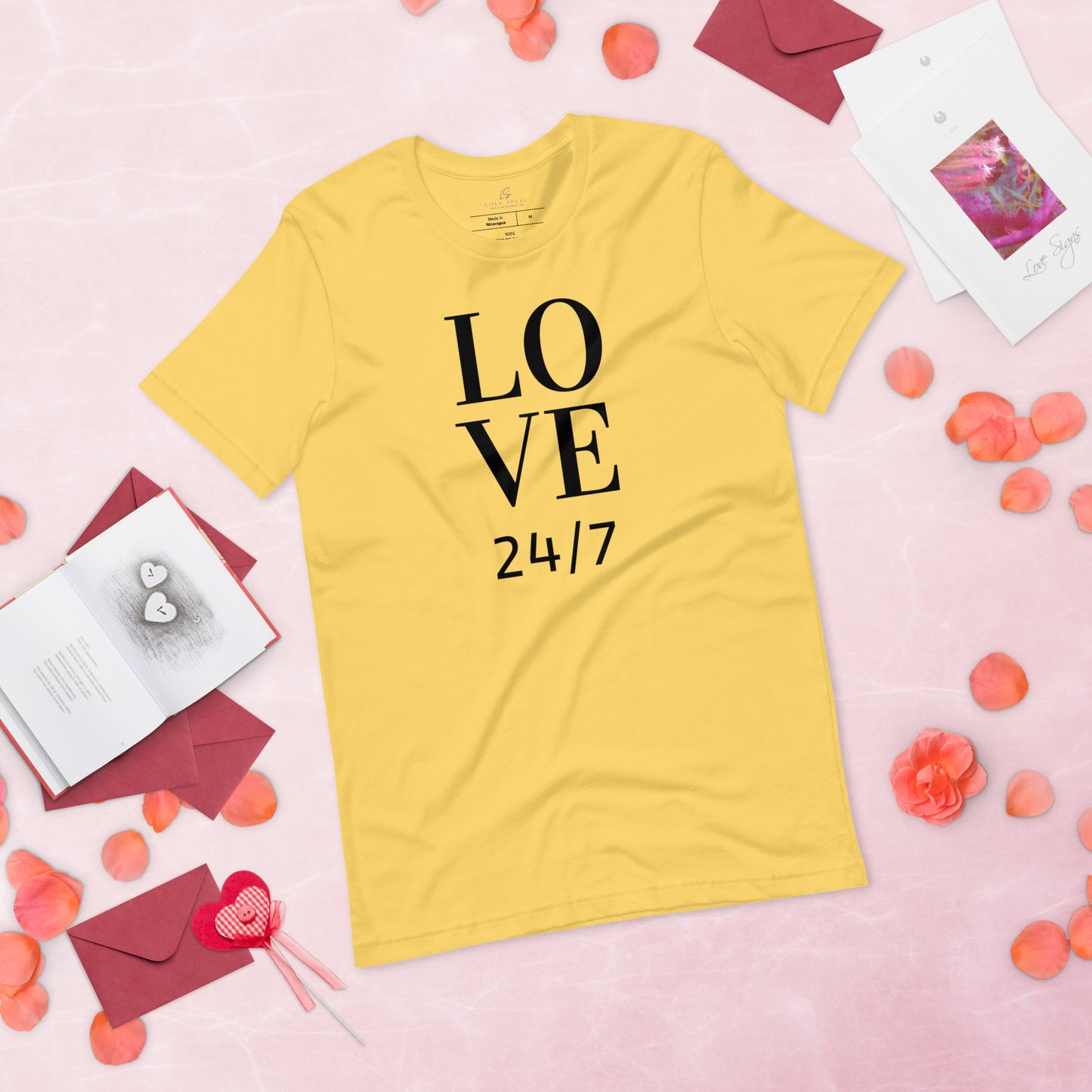 Unisex Tee Bella + Canvas 3001: Love 24/7 black text)