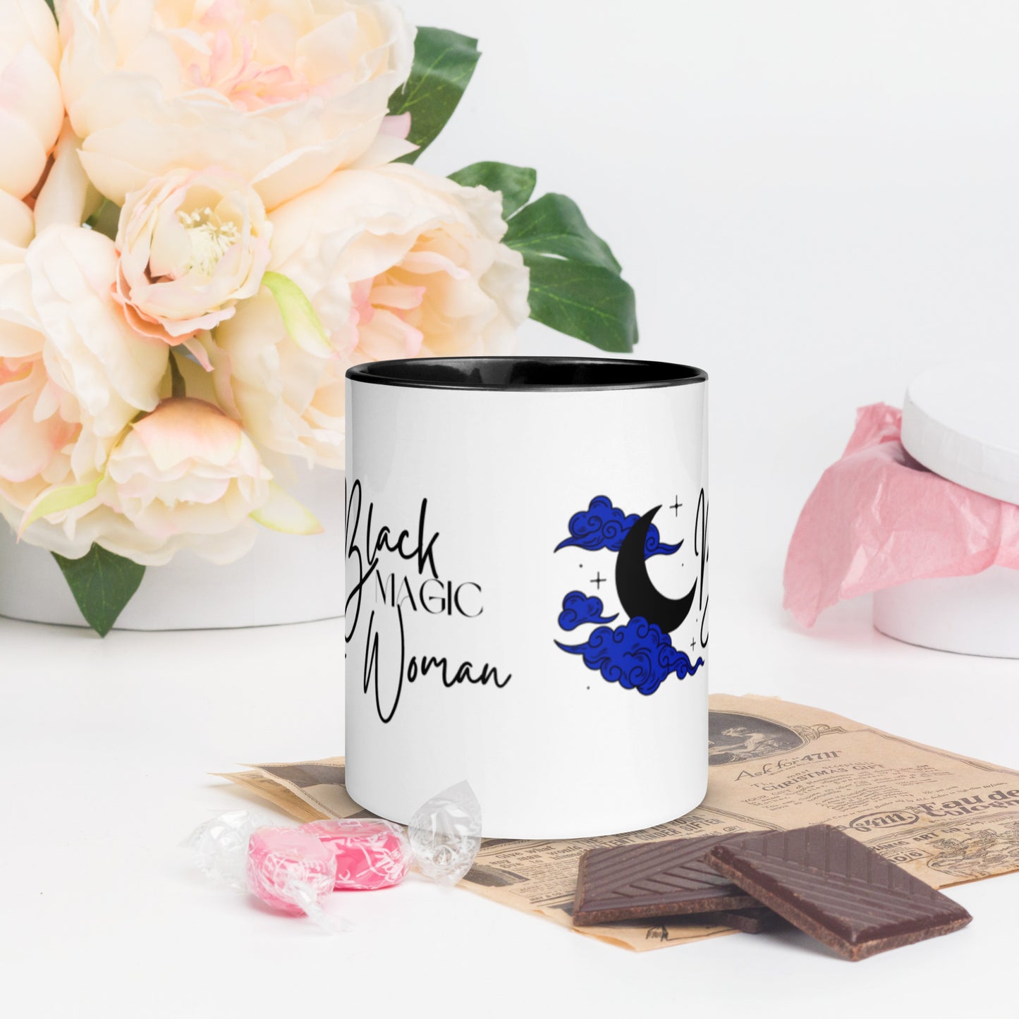 Mug: Black Magic Woman (blue clouds)