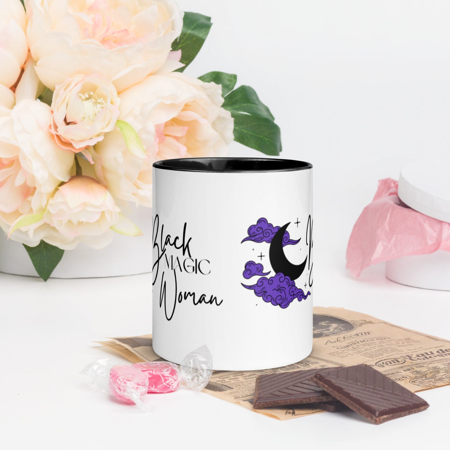 Mug: Black Magic Woman (purple clouds)