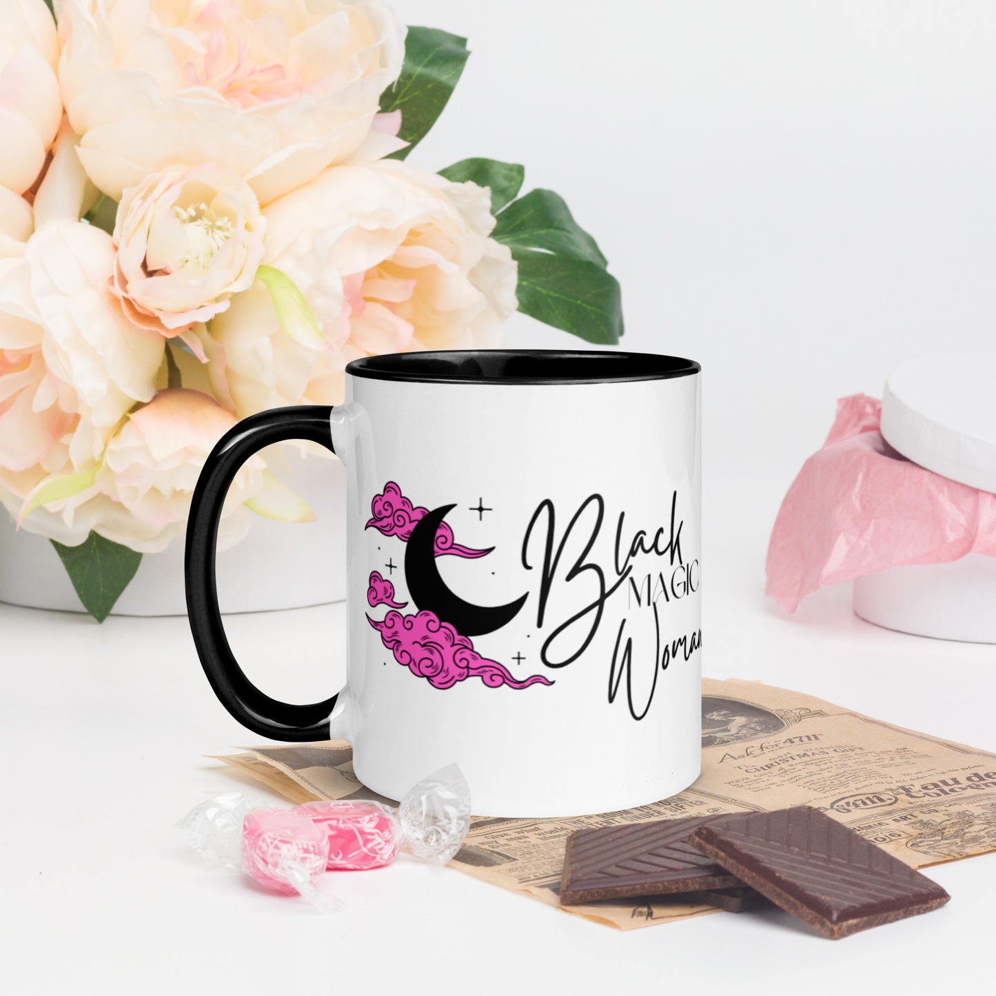 Mug: Black Magic Woman (fuchsia clouds)