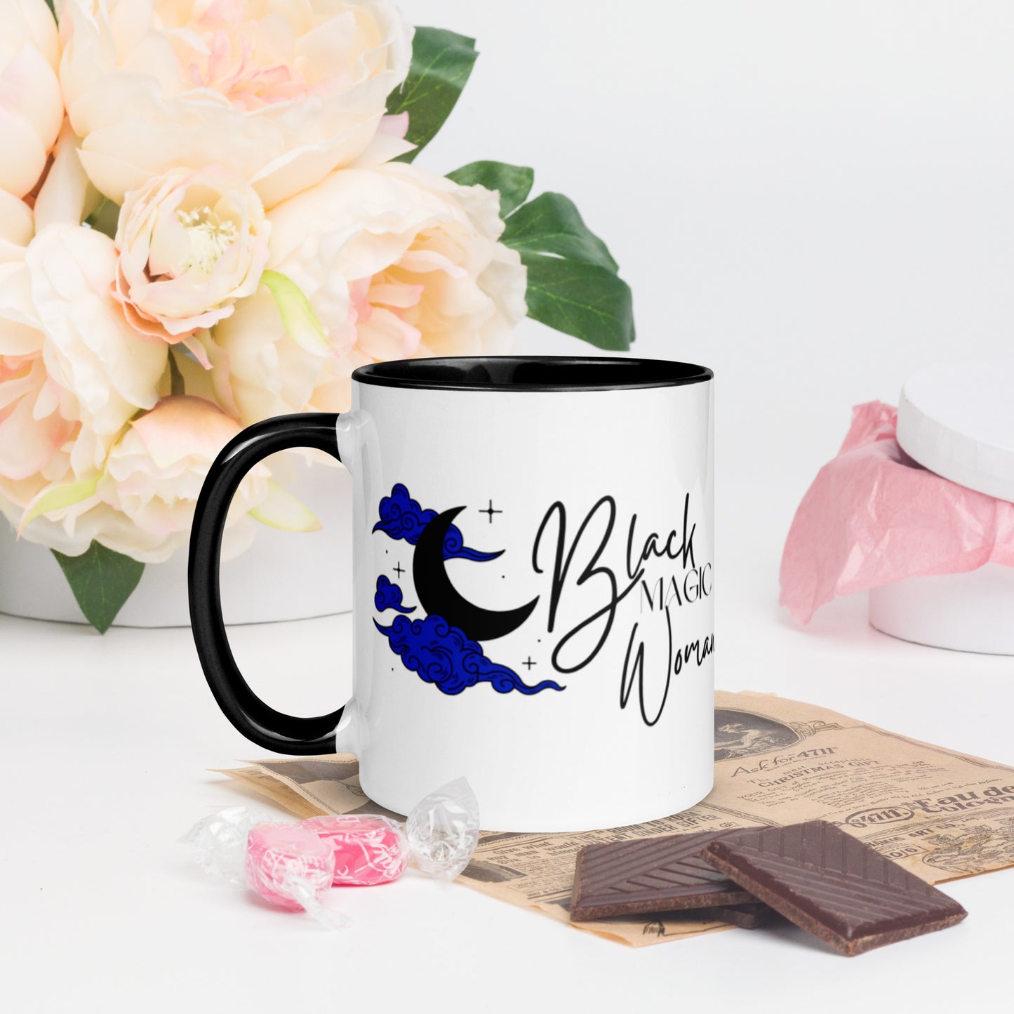 Mug: Black Magic Woman (blue clouds)