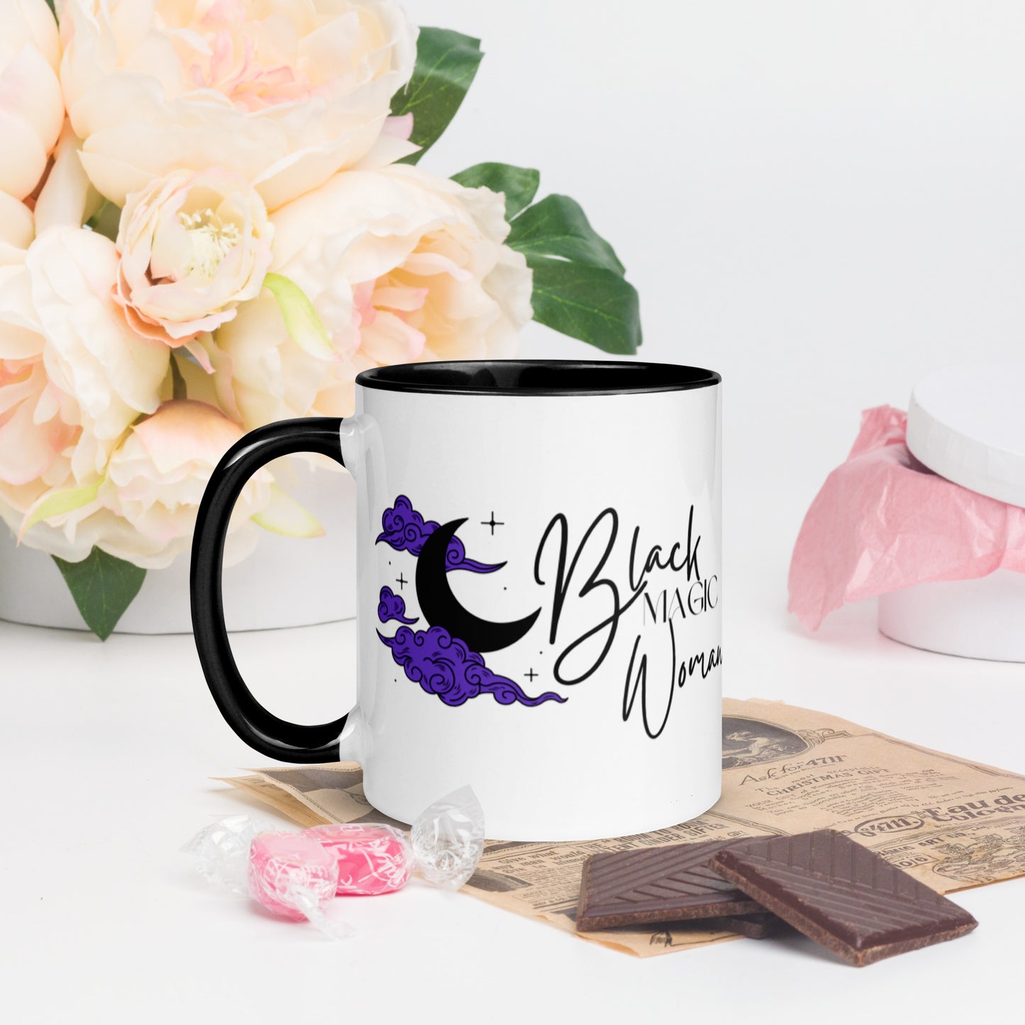 Mug: Black Magic Woman (purple clouds)