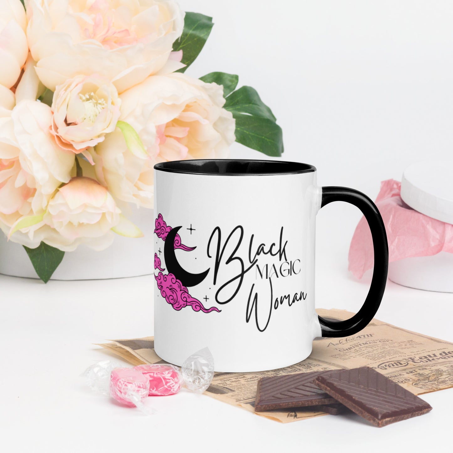 Mug: Black Magic Woman (fuchsia clouds)
