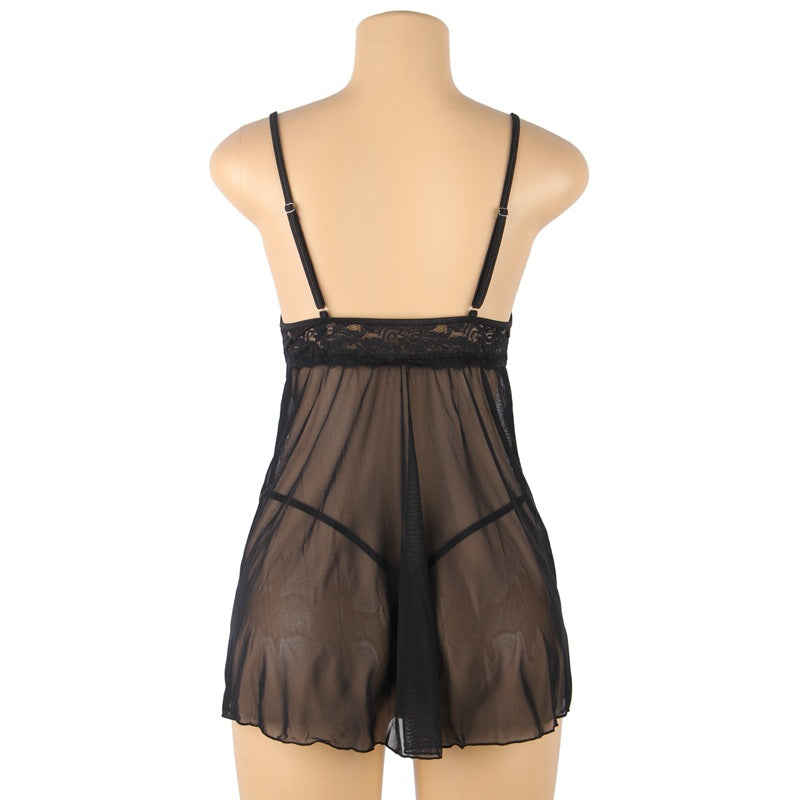 Curvy Lingerie: Seduction Sheer Babydoll with Panties