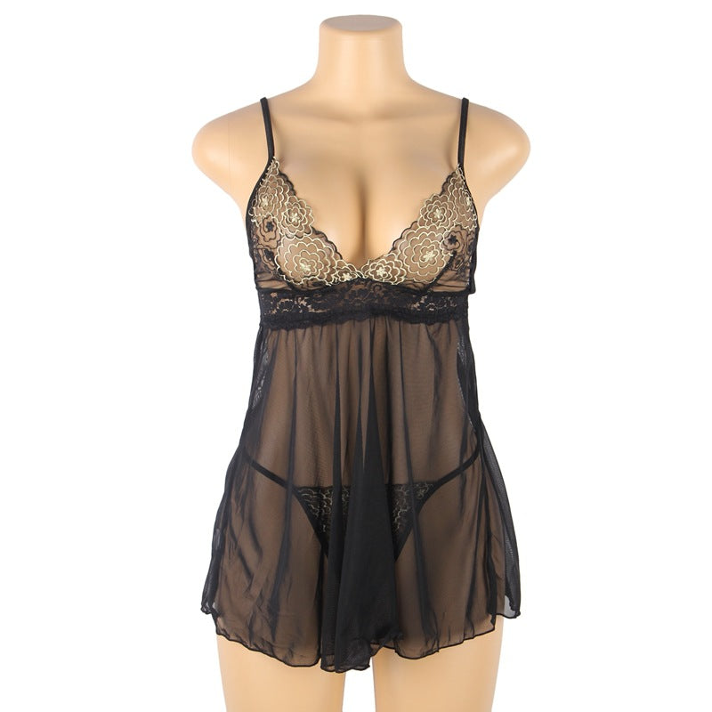 Curvy Lingerie: Seduction Sheer Babydoll with Panties