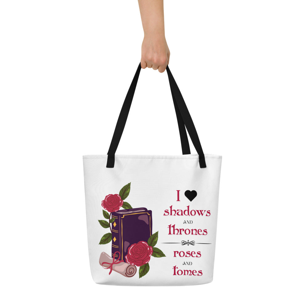 Shadows • Thrones • Roses • Tomes Romantasy Tote Bag