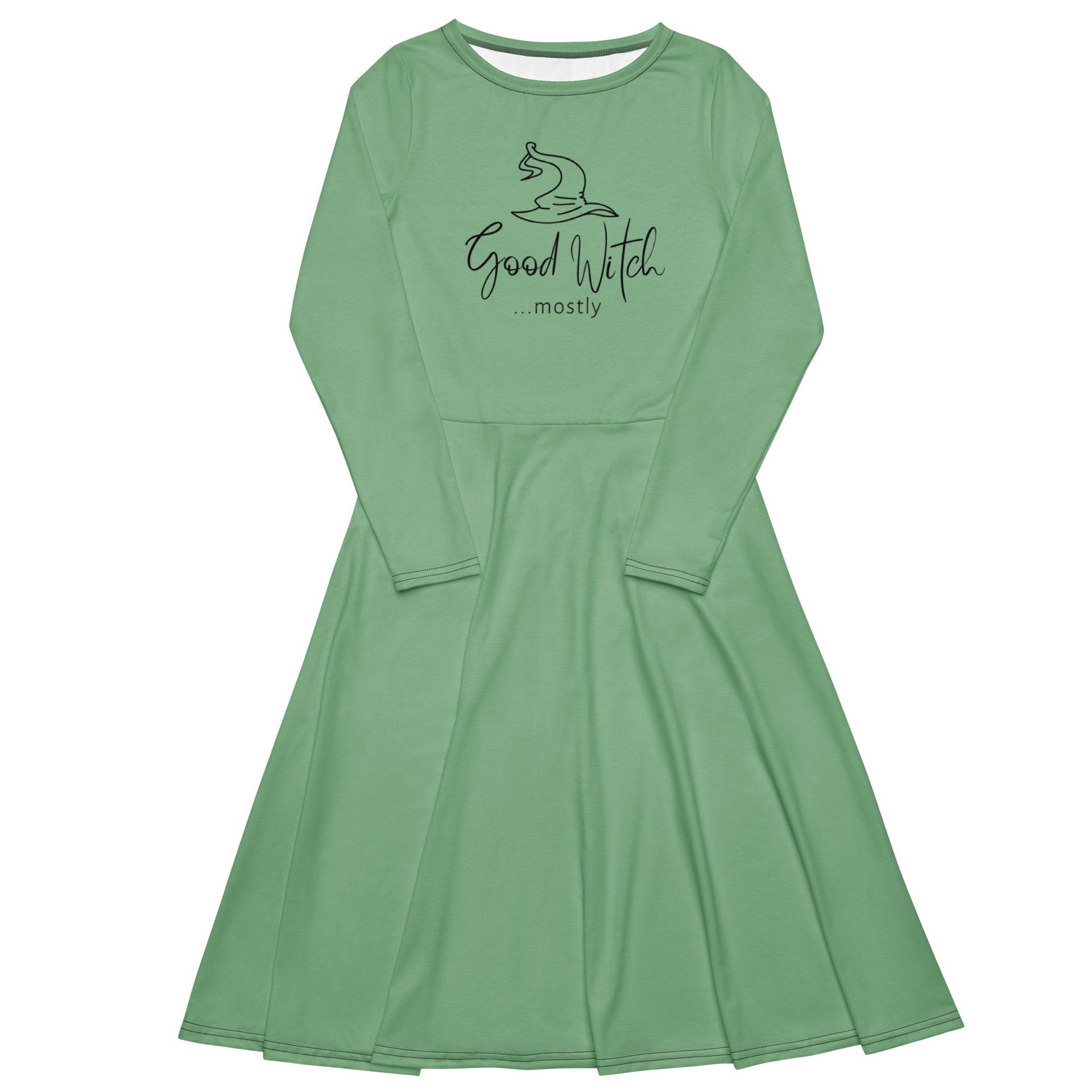 knee length dresses for ladies Jacinda Green Floral Print Linen Midi Dress main image 1