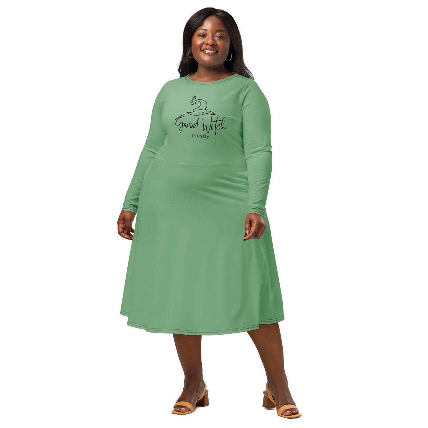 Long-Sleeve Midi Dress: Good Witch... Mostly