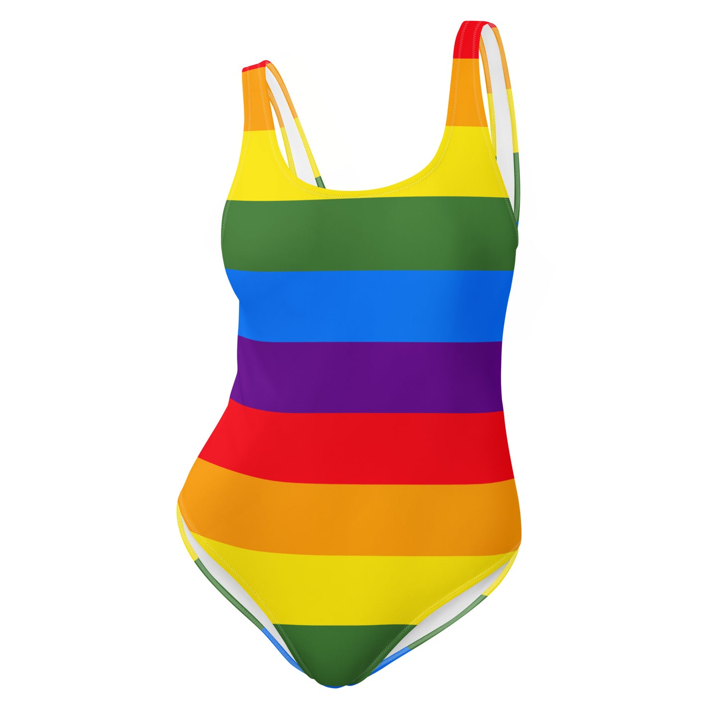 One-Piece Swimsuit: Rainbow Stripes