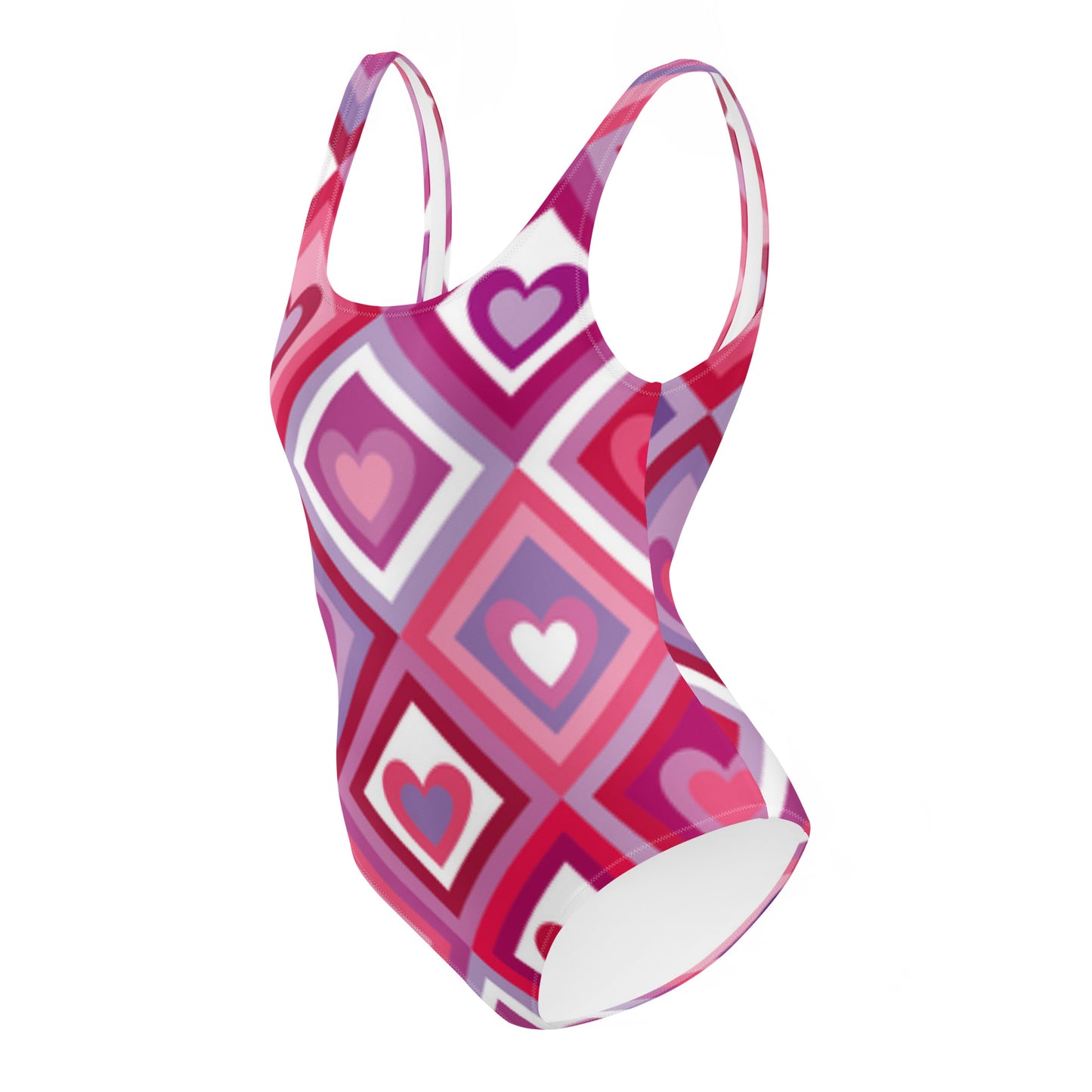 One-Piece Swimsuit: Loving Hearts