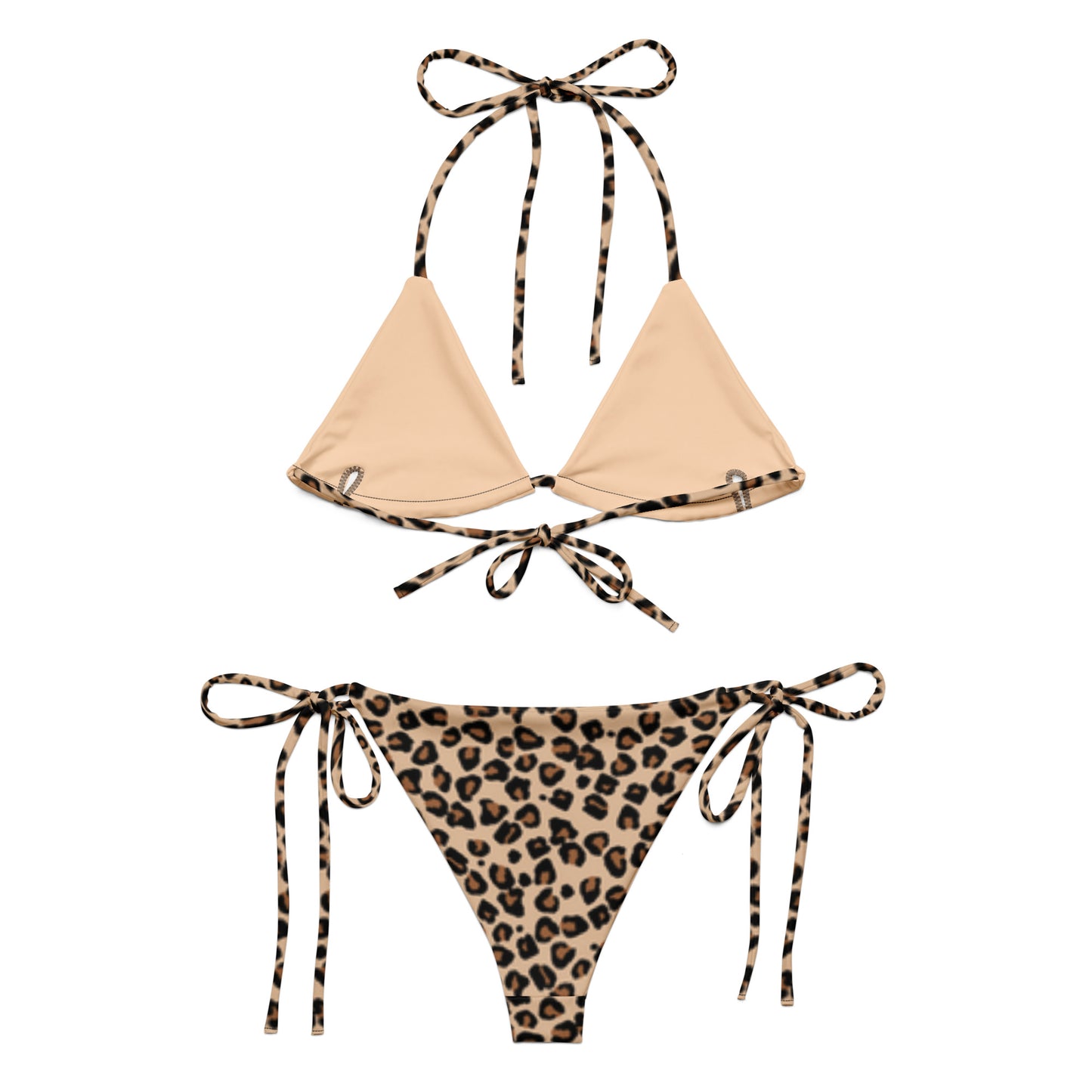 All-Over Print Recycled String Bikini: Leopard