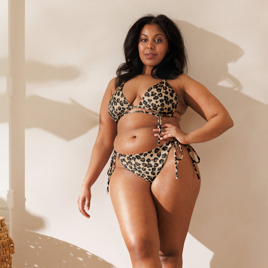 All-Over Print Recycled String Bikini: Leopard