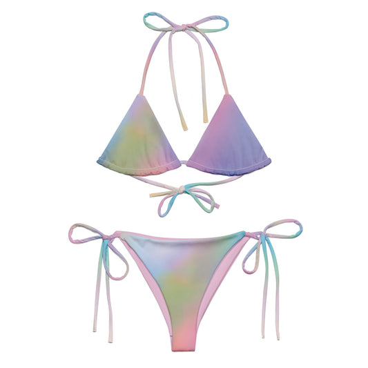 All-Over Print Recycled String Bikini: Prisms