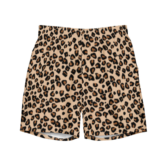 All-Over Print Recycled Swim Shorts: Leopard