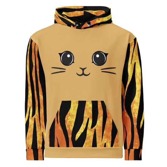 Tiger Kitty Cat Hoodie (Soft, Recycled Polyester Blend, Unisex)