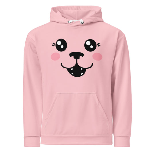 Pink Puppy Dog Hoodie (Soft, Recycled Polyester Blend, Unisex)