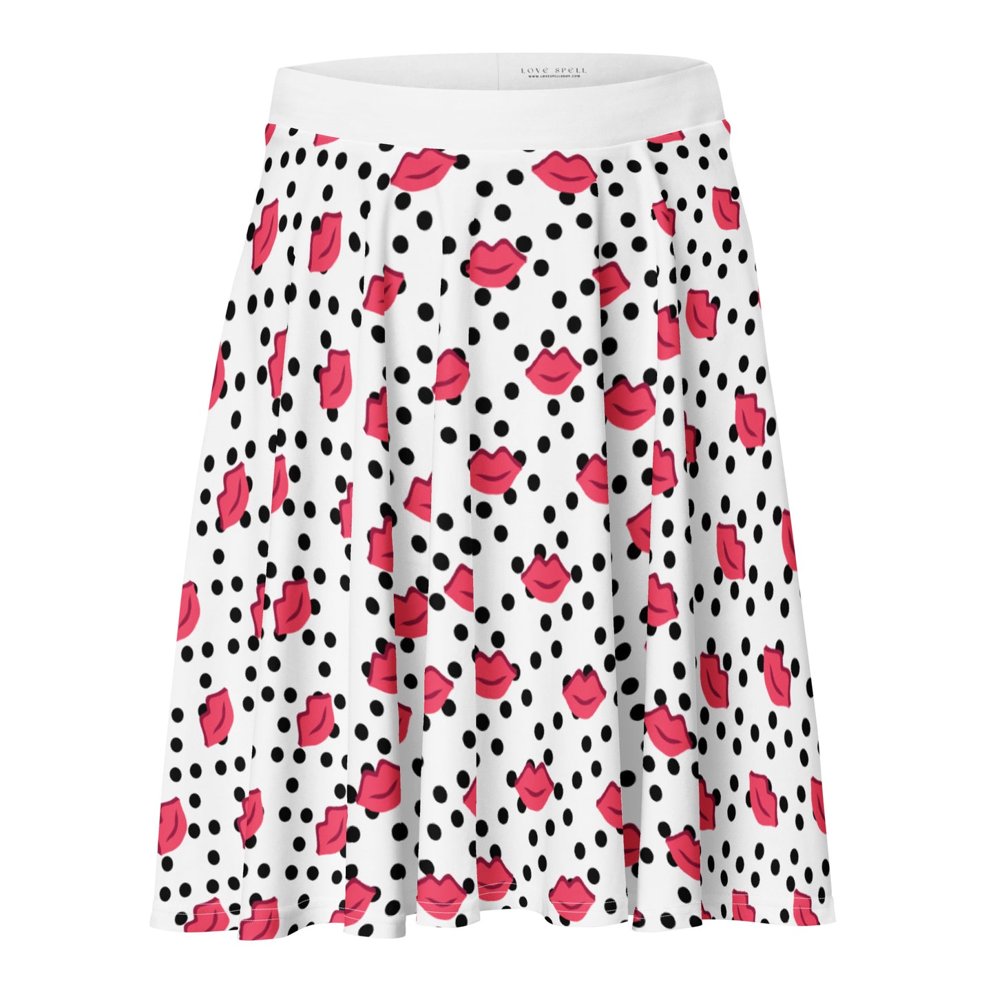 Polka Dot Kisses Skater Skirt