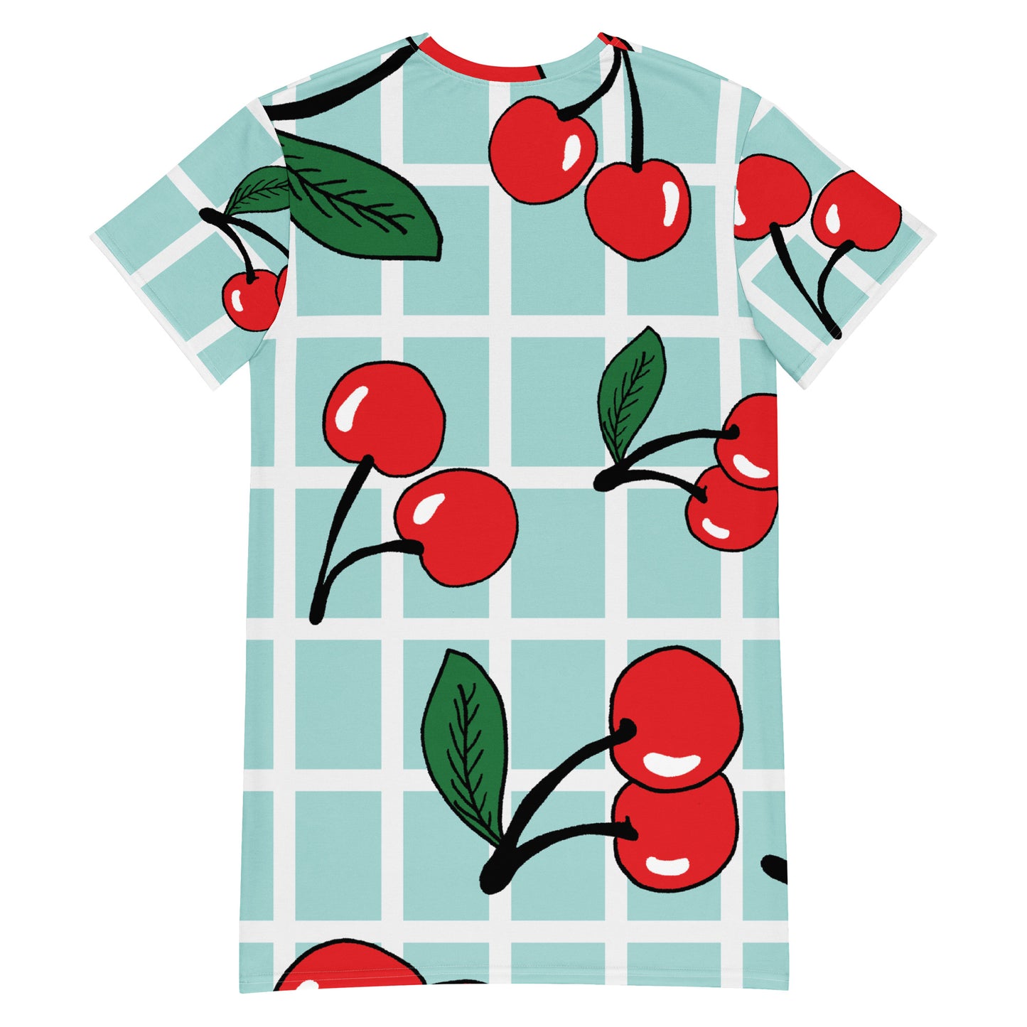 Cherry Mint Tile T-Shirt Dress / Oversized Tee