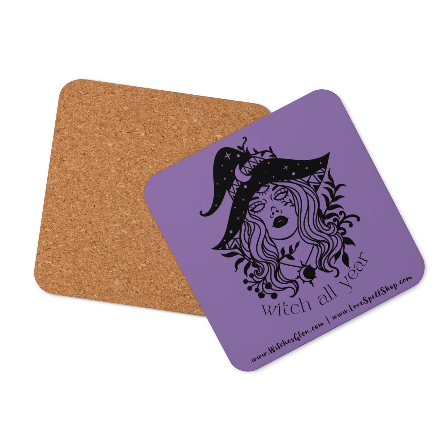 Cork-back Coaster: Witch All Year (ce soir purple)