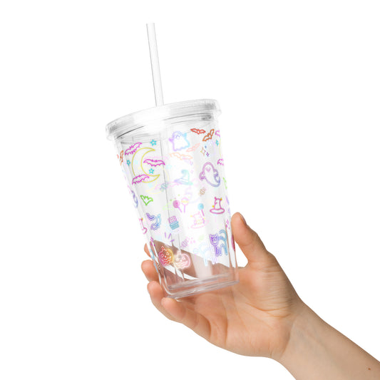 Travel Tumbler: Neon Halloween (Double-Wall, 16 oz)