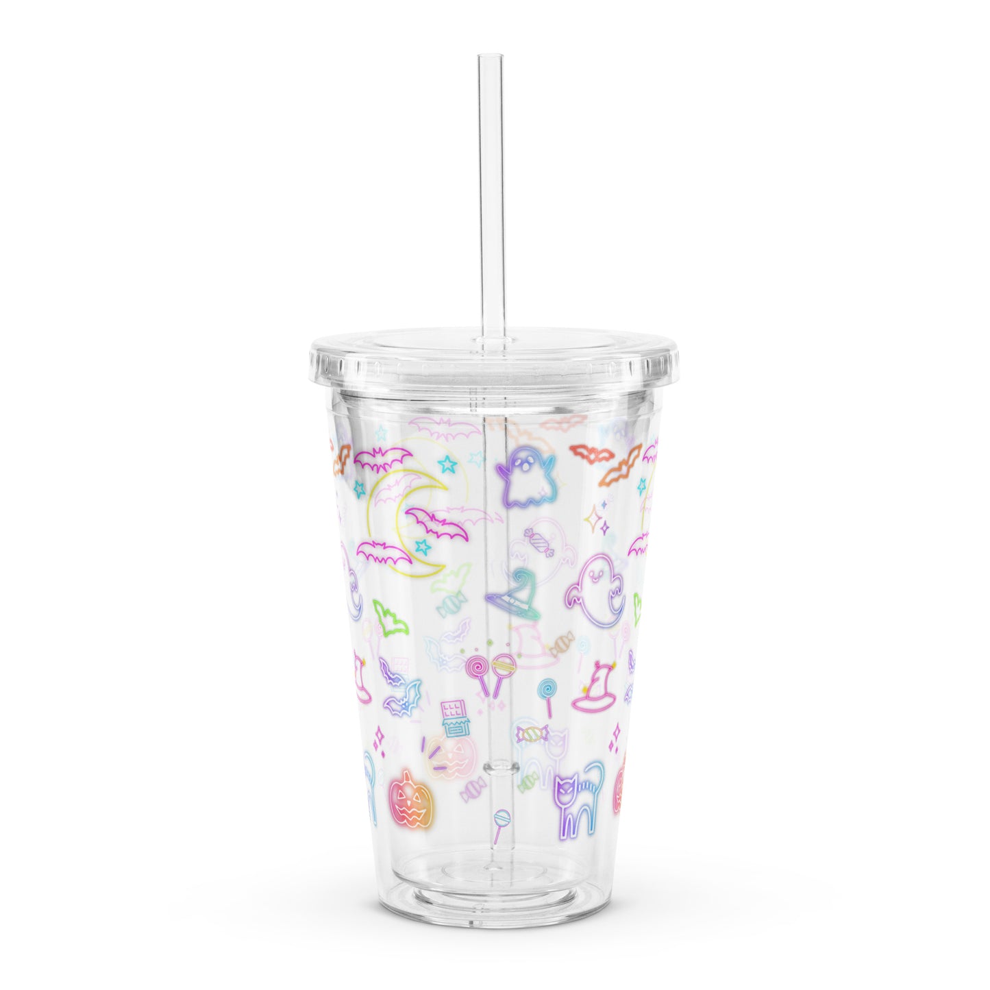 Travel Tumbler: Neon Halloween (Double-Wall, 16 oz)