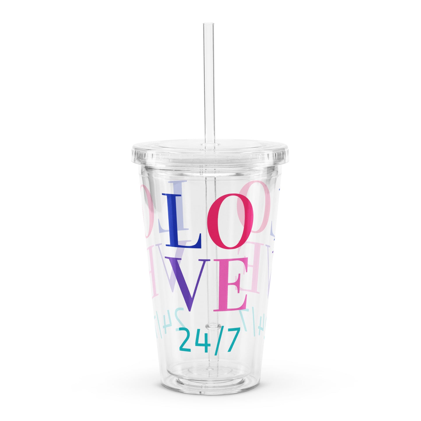 Travel Tumbler: Love 24/7 (Double-Wall, 16 oz)