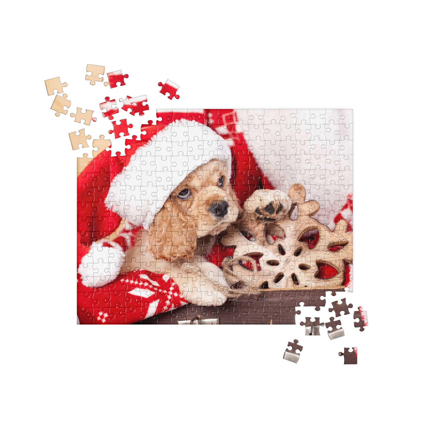 Puppy Jigsaw Puzzle: Cocker Spaniel Puppy at Christmas