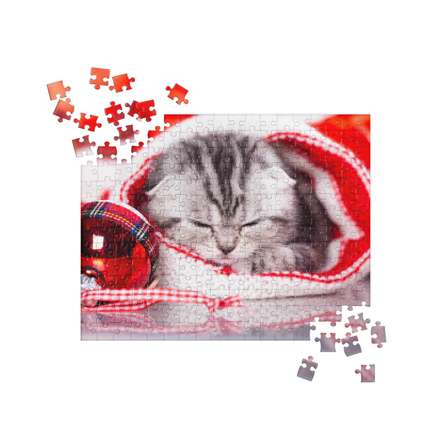 Kitten Jigsaw Puzzle: Kitten at Christmas