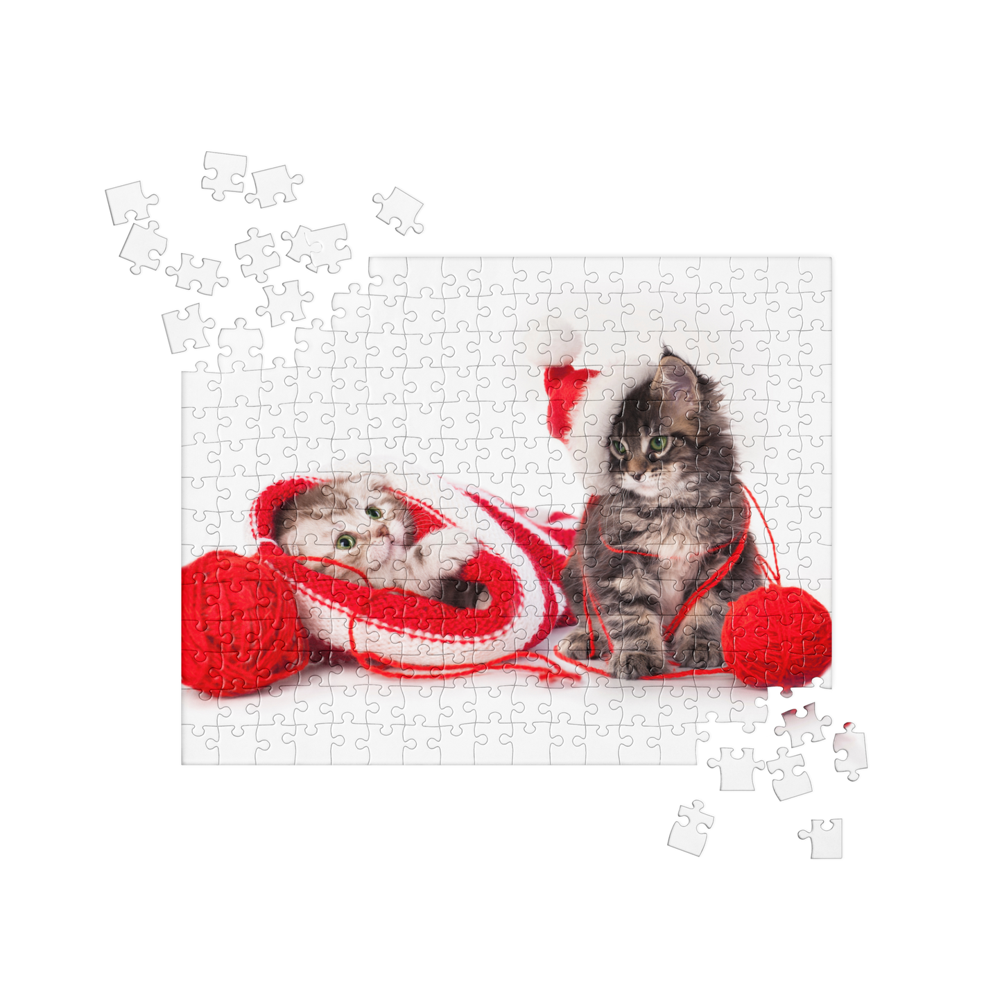 Kitten Jigsaw Puzzle: Kittens and Christmas Yarn