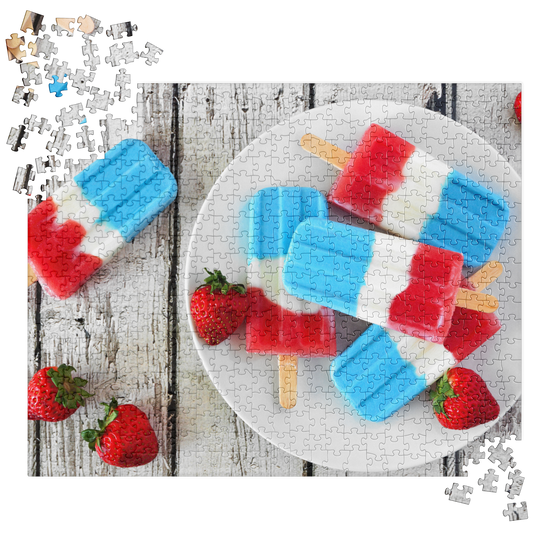 Food Fare Jigsaw Puzzle: Red White and Blue Popsicles