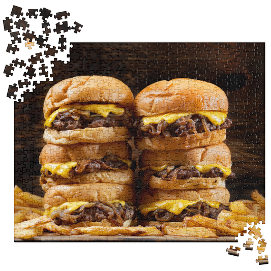 Food Fare Jigsaw Puzzle: Fried Onion Smash Burgers