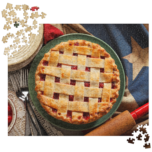 Food Fare Jigsaw Puzzle: American Cherry Pie with Flag