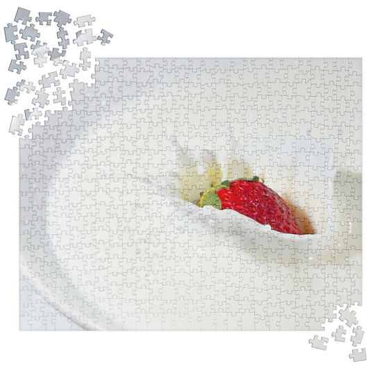 Food Fare Jigsaw Puzzle: Milk Strawberry Splash