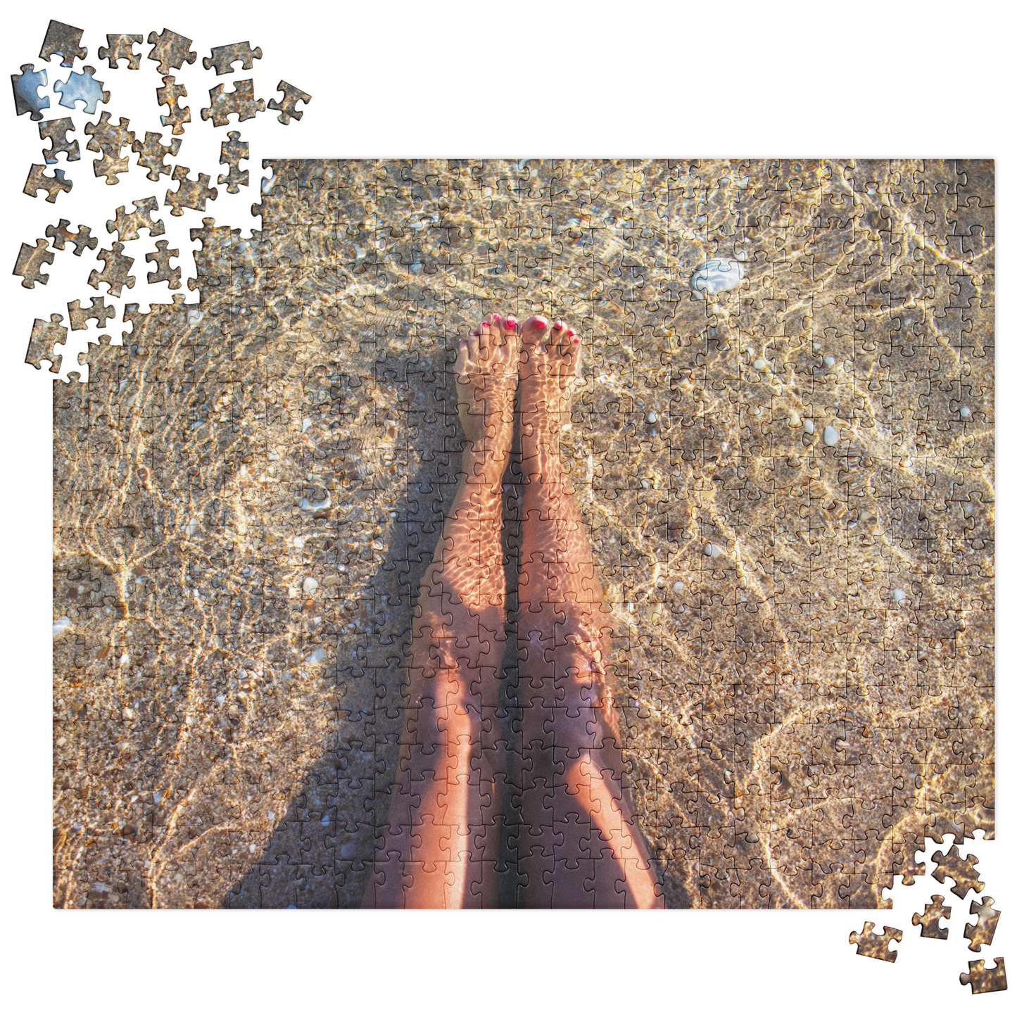 Summer Jigsaw Puzzle: Legs in the Sandy Water