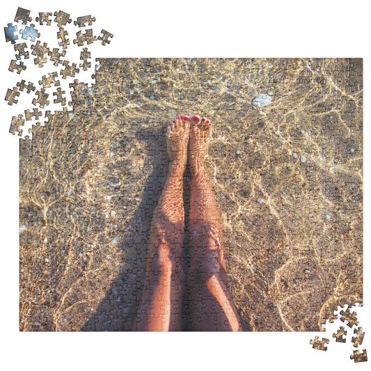 Summer Jigsaw Puzzle: Legs in the Sandy Water