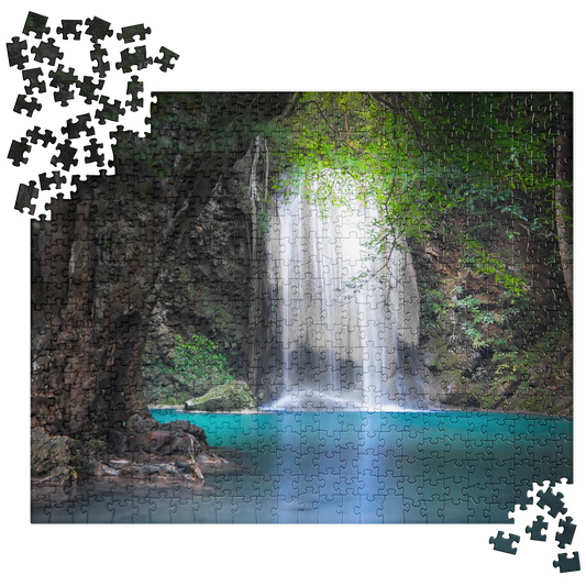 Summer Jigsaw Puzzle: Erawan Cascade Waterfall