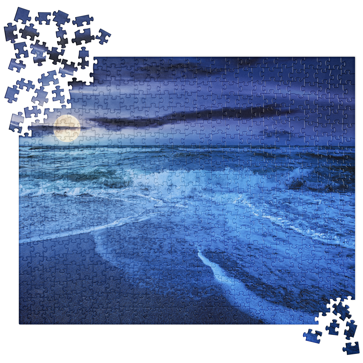 Summer Jigsaw Puzzle: Ocean Waves at Night